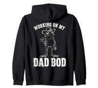 Working on My Dad BOD Funny Frog Cowboy Dad Humor Sweat à Capuche