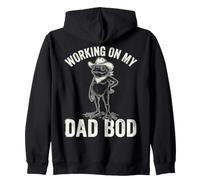 Working on My Dad BOD Funny Frog Cowboy Dad Humor Sweat à Capuche