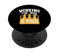 Working on My Six Pack Gym and Team Drinking Beer Lover PopSockets PopGrip Adhésif