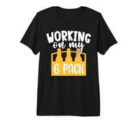 Working on My Six Pack Gym and Team Drinking Beer Lover T-Shirt Haut de Gamme