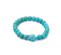 WORKIRAN Bracelet tortue pour femme | Bracelet élastique de perles aspect turquoise | Bracelet de plage bohème avec pendentif tortue | Pierre naturelle Yoga Bijoux comme porte-bonheur