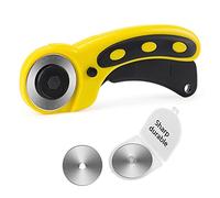 WORKLION Cutter Rotatif 2 Lames Solide de Rechange en 45mm avec Verrou de Sécurité,Maniable Pour Couture,Papier,Tissu,Toile,Matelassage,Scrapbooking et Projets D'artisanat