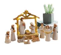 Workout Bands Resistance - Statues en résine de la naissance de Jésus | Fournitures pour fêtes de Noël, bureaux, appartements, pour nappe et célébration de Thanksgiving