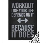 Workout Like Your Life Depends on It, Gym Motivation Plaque Métallique Rustique 38x26cm/1000pcs pour Le Salon, Décoration Murale Destinée À Le Salon, Le Coin Lecture Et L’entrée