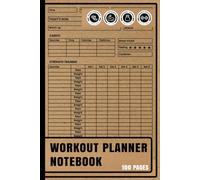 Workout Planner Notebook: Undated Exercise Logbook to Track Strength Training, Weightlifting, and Cardio Workouts for Men and Women
