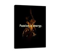 Workplace Motivation Poster - Passion Is The Energy Inspirational Quote Wall Art for Decor(Unframed,12x18inch(30x45cm))