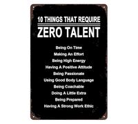 Workplace Motivation Vintage Metal Sign 10 Things That Need No Talent Retro Tin Wall Art for Office Decor Study 8 X 12 inch
