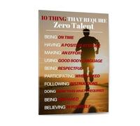 Workplace Motivational Poster, 10 Things That Require Zero Talent Canvas Art, Inspirational Decor for Office & Home(Framed,08x12inch(20x30cm))