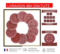 WORKPRO 150 Disques de Ponçage 125mm 8 Trous Grains Assortis Ponceuse