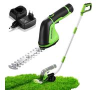 WORKPRO 3-en-1 Cisaille à Gazon et Taille-Buissons sans Fil 12V, Manche Télescopique avec Roues, Batterie Lithium 2000mAh, Lames Acier Précises, Outil Jardin Léger et Ergonomique