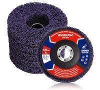 WORKPRO 6 Disques de Nettoyage 125mm, Disques de Décapage Abrasifs pour Meuleuse d'Angle, Idéal pour Éliminer la Peinture, la Rouille, les Soudures et les Couches de Protection sur Métal, Pierre, Bois