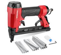 WORKPRO Agrafeuse Pneumatique avec 1 500 Agrafes, Pistolet à Clouer Compatible avec des Agrafes Type 80, Idéal pour le Bricolage, la Tapisserie, la Décoration Intérieure et le Travail du Bois