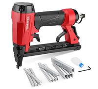 WORKPRO Agrafeuse Pneumatique avec 1884 Agrafes, Cloueuse Pneumatique Utilisée les Agrafes de Type 71/6-16 mm, Idéal pour Bricolage, Décoration, Murale, Tapisserie, Bois