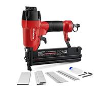 WORKPRO Agrafeuse Pneumatique Multifonctionnelle 2 en 1, 18GA, Cloueuse Pneumatique avec 300 Agrafes et 400 Pin, Idéal pour Tapisserie, Matériel de Fixation, Décoration, Menuiserie