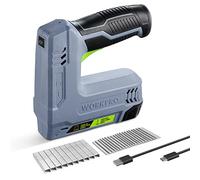 WORKPRO Agrafeuse sans Fil 3,6V 2000 mAh avec 2000 Agrafes, Agrafeuse Multifonction 2 en 1 Compatible avec Clous et Agrafes Type 53, 8 pour les Projets de Bricolage en Ameublement, Menuiserie(Gris)