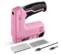 WORKPRO Agrafeuse sans Fil 3,6V 2000 mAh avec 2000 Agrafes, Agrafeuse Multifonction 2 en 1 Compatible avec Clous et Agrafes Type 53, 8 pour les Projets de Bricolage en Ameublement, Menuiserie(Rose)
