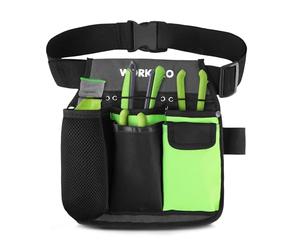 WORKPRO Ceinture à Outils de Jardinage avec 5 Poches, Ceinture Bricolage Réglable, Ceinture de Travail Pratique pour Jardinier ou Bricoleur