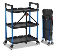 WORKPRO Chariot Pliable à 3 Niveaux, Servante d’Atelier avec roulettes, Étagère de Rangement Mobile sans Assemblage, pour Atelier, Studio d’Art et Galerie