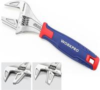 WORKPRO Clé à Molette et Pince Multiprise 2 en 1 en Cr-V, avec Grande Ouverture 42 mm et Poignée Bi-Matière, Longeur 200mm