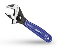 WORKPRO Clé à Molette avec Grande Ouverture 24 mm et Poignée Souple Bi-Matière, Métrique Complet, Longeur 150 mm