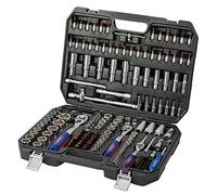 WORKPRO Coffret de Douilles, Clés à Cliquet et Embouts en Cr-V, Outillage Mécanique Professionnel pour Réparation Voiture Auto avec Boîte Solide 172 Pièces