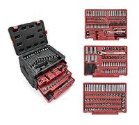 WORKPRO Coffret de Douilles et Embouts Kit d’Outils Universelle et Professionnelle pour Réparation Mécanique avec Boîte Lourde à 3 Tiroirs 450-Pièce