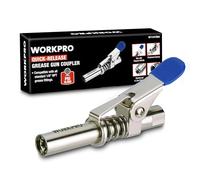 WORKPRO Coupleur de Pistolet à Graisse, Embout Rapide pour Pompe à Graisse avec Verrouillage à 6 Mors, Raccord de Pistolet Compatible avec Graisseurs NPT 1/8 Pouce