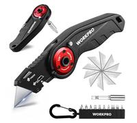 WORKPRO Cutter Multifonction Pliable 2-en-1 avec Tournevis à Cliquet