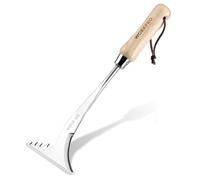 WORKPRO Désherbeur Manuel 3 en 1 en Acier Inoxydable - Grattoir, Arrache-Racines, Lame Dentelée - Outil de Jardinage pour Mousse, Fissures, Racines et Mauvaises Herbes