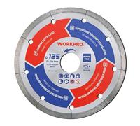 WORKPRO Disques à Tronçonner Diamantés 125 mm, Ultra-Fins 1,2 mm pour Coupe à Sec et à l'Eau, pour Carrelage, Porcelaine, Céramique, Béton, Marbre, Meuleuse