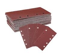 WORKPRO Disques de Ponçage 100 Pièces, Disques Abrasifs Rectangulaire (185 * 93mm) avec 8 Trous, Grain 40, 60, 80, 120 pour Polissage, Dérouillage, Finition
