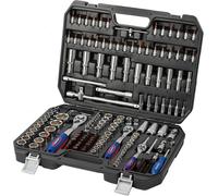 WORKPRO Embouts, Jeu de cliquet et embouts à cannelure en acier chrome-vanadium, Outils mécaniques automobiles professionnels avec boîte solide 172 pièces