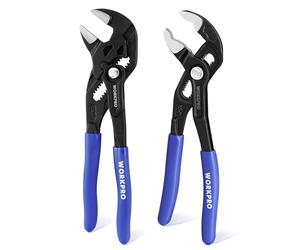 WORKPRO Ensemble de 2 Pinces, Pince Multiprise Rainurée 180 mm et Clé à Pince 180 mm pour Réparation de Plomberie et Usage Domestique