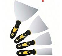 WORKPRO Ensemble de 4 grattoirs à papier peint, grattoir à peinture en acier inoxydable avec poignée souple, kit de grattoir mural pour finition de cloison sèche, enlèvement de plâtre, décapage de pap