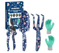 WORKPRO Ensemble d'Outils de Jardinage 4 Pièces en Acier Inoxydable