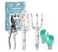 WORKPRO Ensemble d'Outils de Jardinage 4 Pièces en Acier Inoxydable