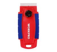 WORKPRO Grattoir à lame de rasoir, entièrement rétractable, 4 positions, rangement sûr et pratique, poignée ergonomique, lame unique