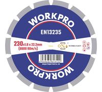 WorkPro GSOSSE-4 Disque à tronçonner 230 mm 1 pc(s) Céramique, Porcelaine, Marbre, Brique, Verre, pierre à chaux, Granite, Pierre naturelle, Grès