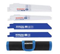 WORKPRO Jeu de 10 Lames de Scie Sabre Bois et Métal, 6/10/24 TPI | Lames de Rechange Universelles, Coupe Rapide et Durable, Idéal pour Bricolage, Rénovation et Élagage, avec Sac de Rangement