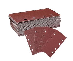 WORKPRO Jeu de 100 feuilles abrasives auto-agrippantes, grain 40/60/80/120, 8 trous, pour ponceuses multifonction et excentrique, bois, métal et peinture