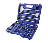 WORKPRO Jeu de 15 Forets et Burins SDS-Plus, Ensemble de Forets à Béton avec Burins Pointus et Plats pour Brique, Ciment, Pierre, Béton et Maçonnerie, Accessoires pour Marteau Perforateur