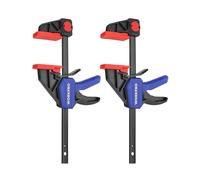 WORKPRO Jeu de 2 Serre-joints à une Main en Acier et Nylon pour une Fixation Précise, Largeur de Serrage 150 mm, Force de Serrage Maximale 68 kg, Plage d'Étirement 135 mm-285 mm