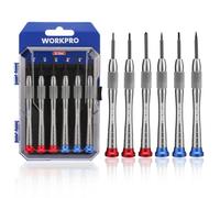 WORKPRO Jeu de 6 Tournevis de Précision en Alliage d’Aluminium, Tournevis Lunettes avec Pointe Magnétique et Poignée Antidérapante pour Réparation Lunettes, Montre, Téléphone Portable