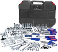 WORKPRO Jeu de douilles 123 pièces, 1/2", 1/4", 3/8" Jeu d'outils de mécanique liquet à libération rapide, Acier Cr-V, Douilles métriques et SAE, Rangement facile, Réparations pour voiture et
