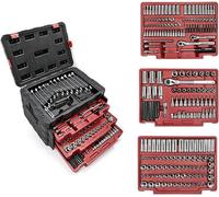 WORKPRO Jeu de douilles 450 pièces, 1/2", 1/4", 3/8" Jeu d'outils de mécanique