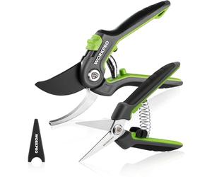 WORKPRO Jeu de Sécateur de Jardin Professionnel 2 Pièces (210mm/160mm)