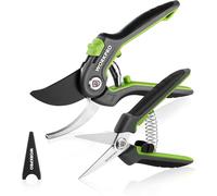 WORKPRO Jeu de Sécateur de Jardin Professionnel 2 Pièces (210mm/160mm), Sécateurs et Ciseaux de Jardinage, Plage de CoupeØ19mm/5mm, Secateur Fleurs pour Branche, Fleur et Fruits, Broussailles
