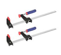 WORKPRO Jeu de Serre-joint Métallique à Libération Rapide 2 Pièces, Largeur de Serrage 300 mm, Force de Serrage Maximale de 272 kg pour Travail du Bois, des Métaux et DIY