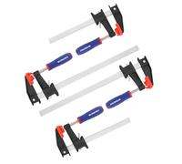 WORKPRO Jeu de Serre-joint Métallique à Libération Rapide 4 Pièces, Largeur de Serrage 300 mm et 150 mm, Force de Serrage Maximale de 272 kg pour Travail du bois, des Métaux et DIY