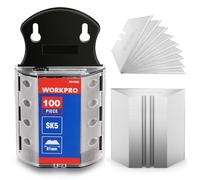 WORKPRO Lame Trapèze de Cutter avec Distributeur 100 Pièces